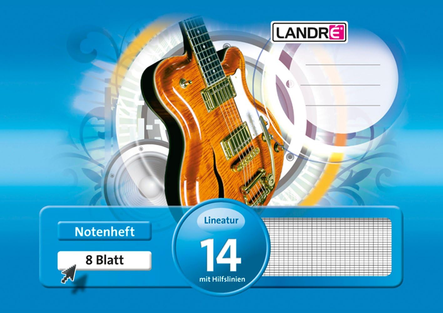 دفتر موسيقى Landré مقاس A5 أفقي