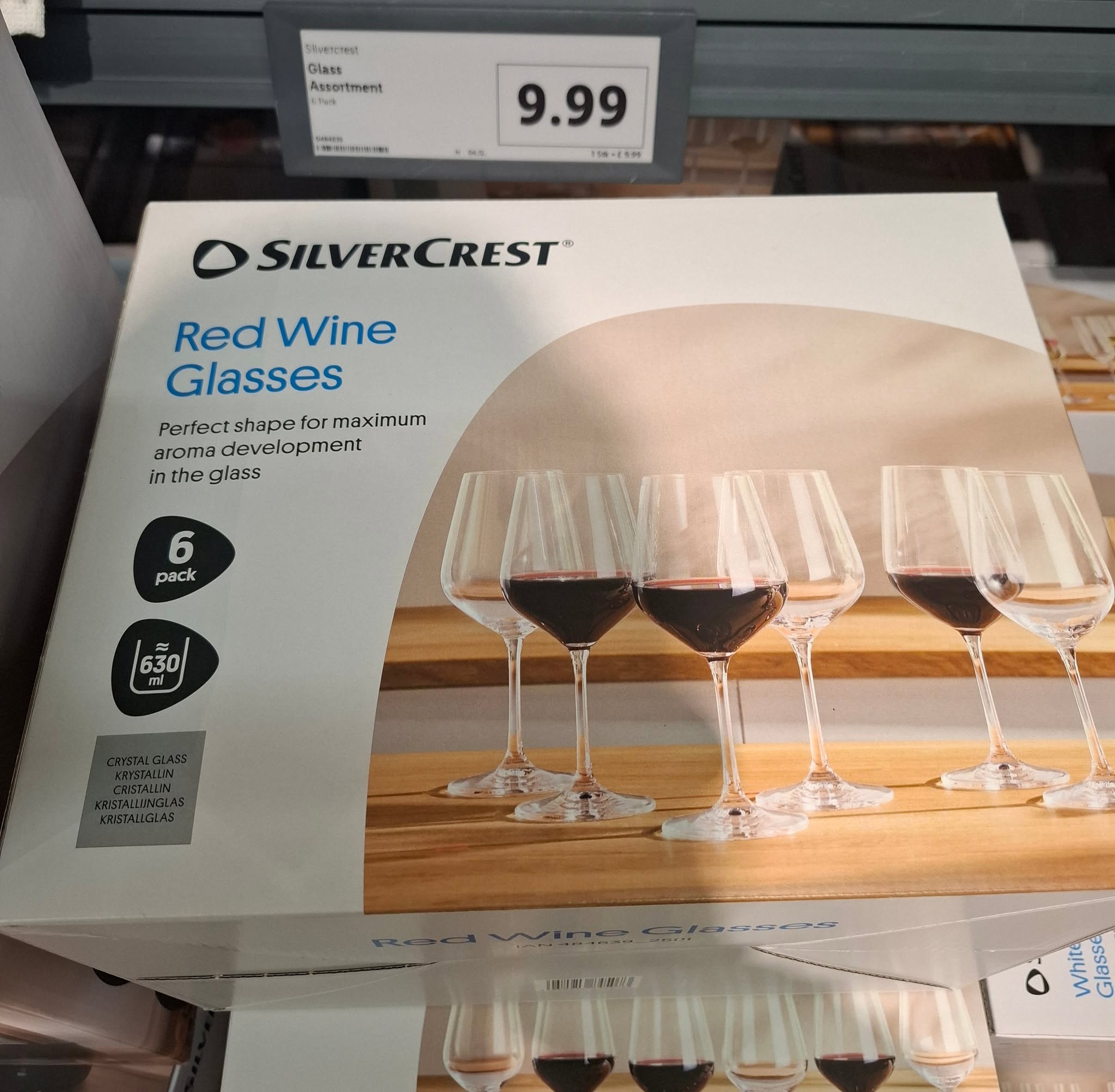 طقم كؤوس ماء SilverCrest سعة 395 مل - 6 قطع