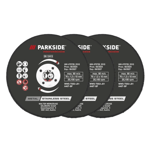 أقراص قطع معدنية PARKSIDE Performance مقاس 76 مم - 3 قطع